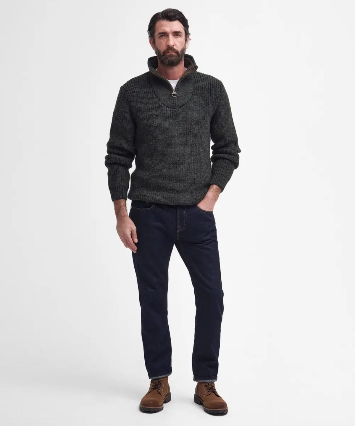 Pull New Tyne Half Zip | Olive