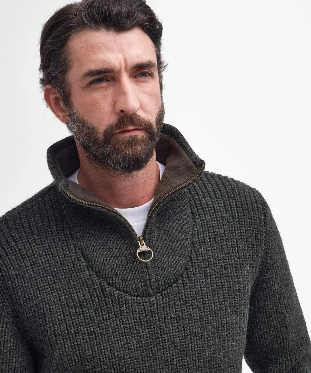 Barbour New Tyne Half Zip Jumper | Green – The English Hatter