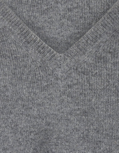 Classic Lambswool v-neck sweater | Grey