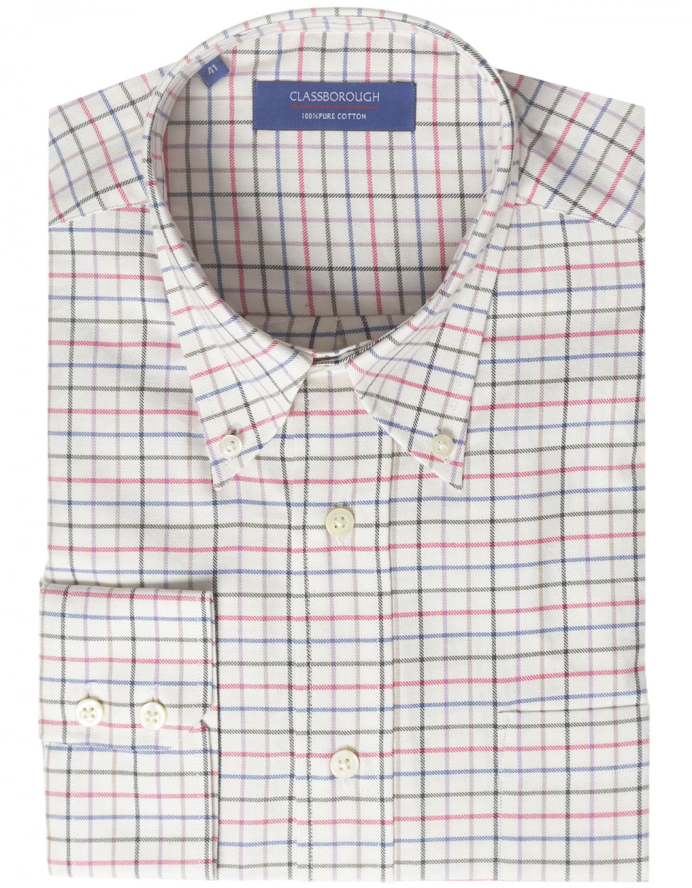 Shirt Katoen | Roze Blauw Ruit