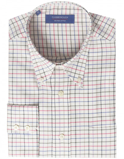 Shirt Katoen | Roze Blauw Ruit