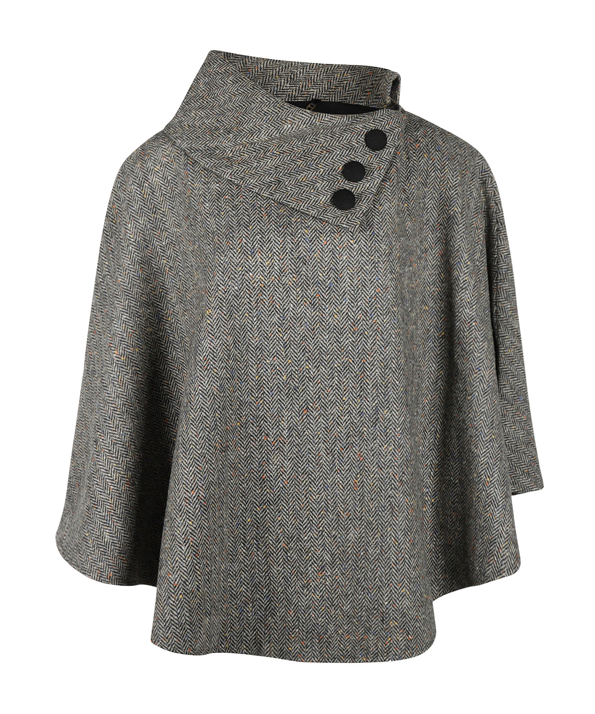 Poncho Dames | Bruin Herringbone