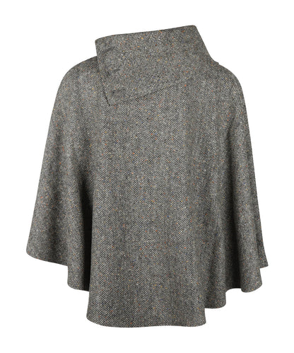 Poncho Dames | Bruin Herringbone