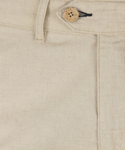 Derby Linnen/Katoen Pantalon | Licht Beige