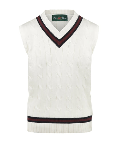 Cricket Slipover | White Burgundy