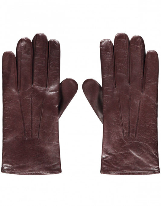 Lederhandschuh mit Kaschmirfutter | Braun