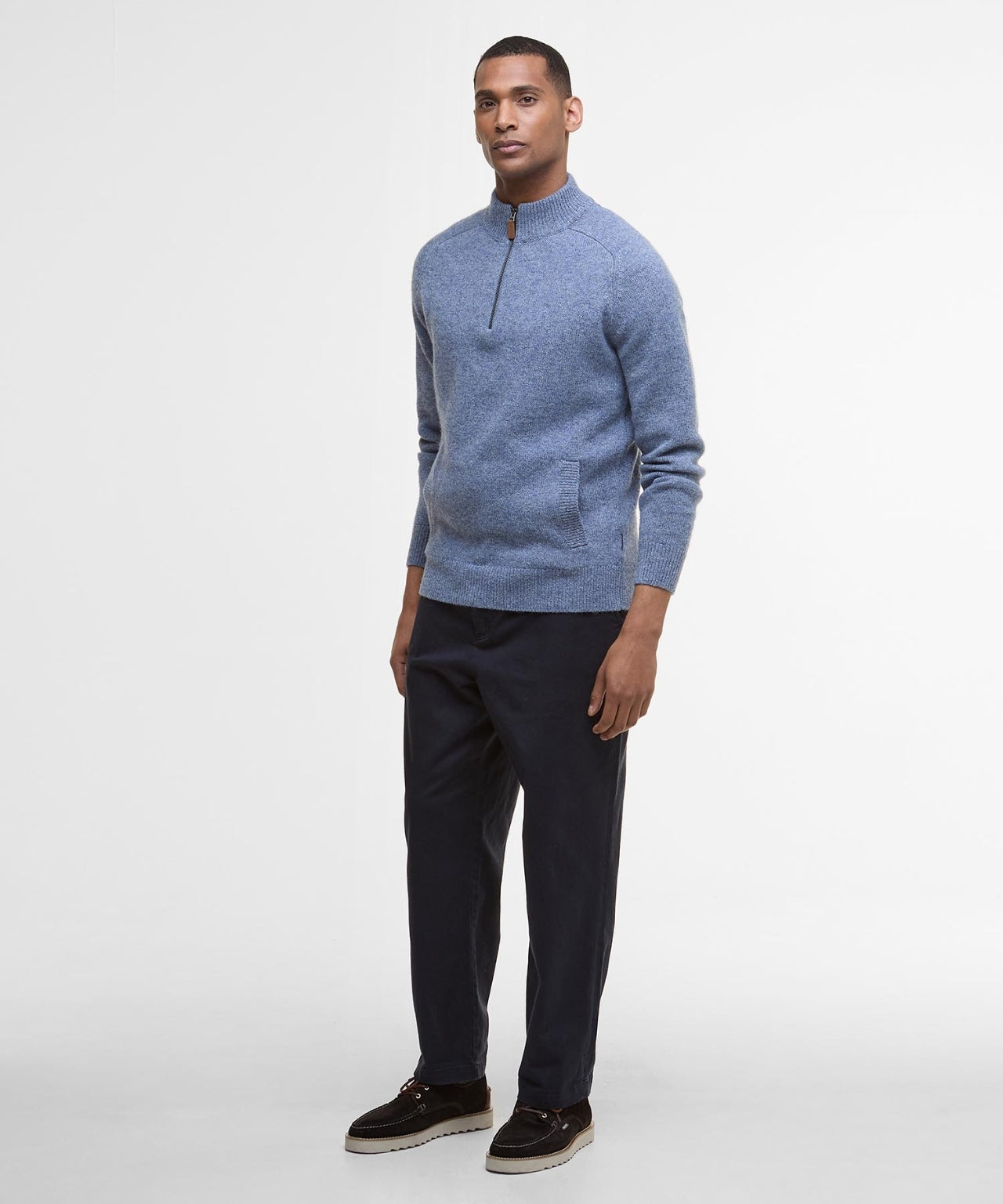 Barbour Talder Half Zip Strickpullover | Blau