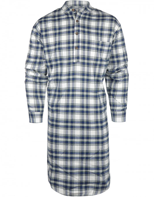 Klassisches Flanell-Nachthemd | Blau