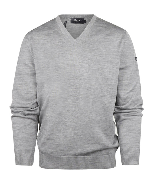 Merinowollpullover mit V-Ausschnitt | Grau