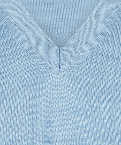 Merino wool v-neck sweater | Blue