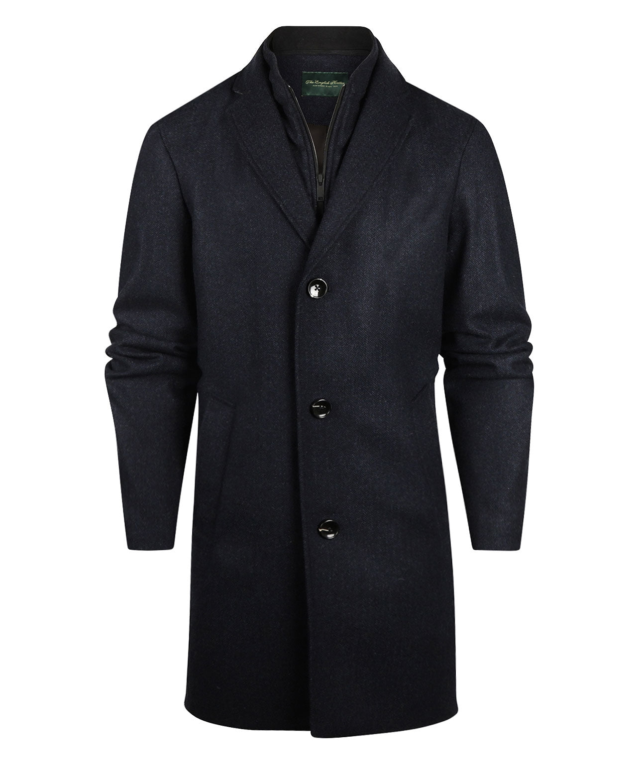 Langer Wollmischmantel Hans | Blau