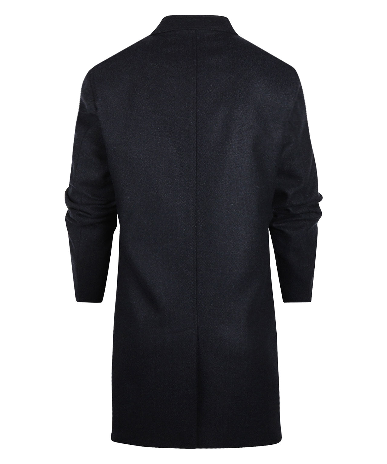 Langer Wollmischmantel Hans | Blau