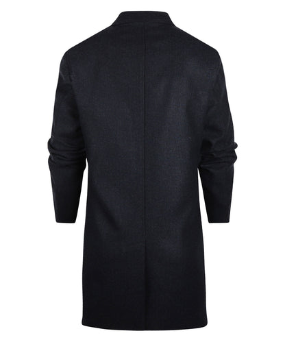 Langer Wollmischmantel Hans | Blau