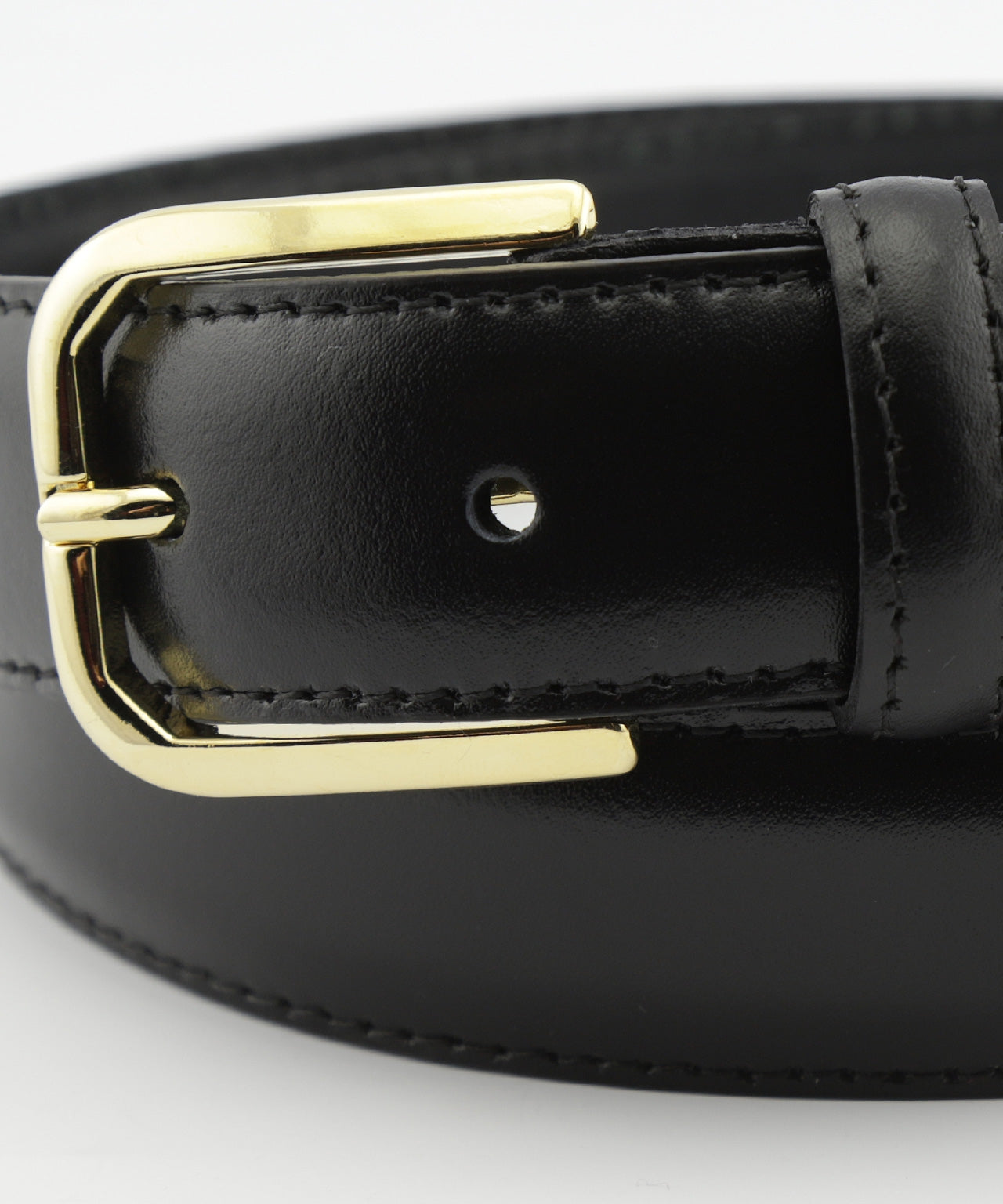 Leather Belt Gold Buckle | Black The English Hatter Leather Belt Gold Buckle | Black The English Hatter