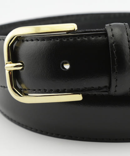 Leather Belt Gold Buckle | Black The English Hatter Leather Belt Gold Buckle | Black The English Hatter
