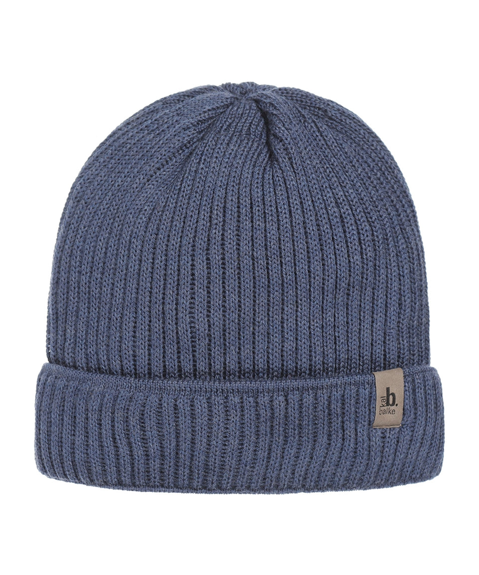 Mütze aus weicher Merinowolle | Denimblau