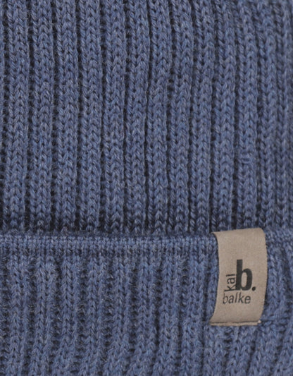 Mütze aus weicher Merinowolle | Denimblau
