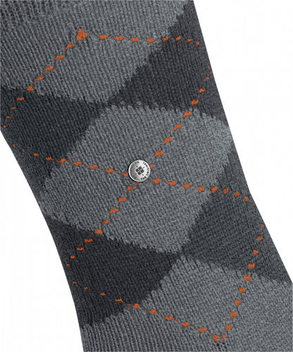 Preston Heren Sokken | Mid Grey Dark Grey Diamond Check