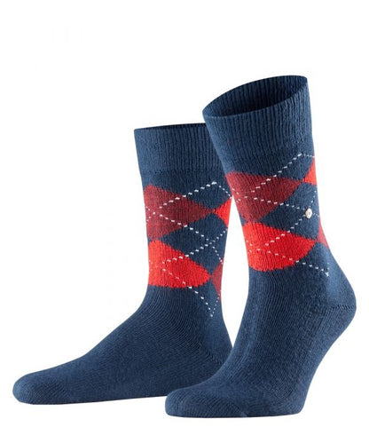 Preston Heren Sokken | Blue/Red diamond check