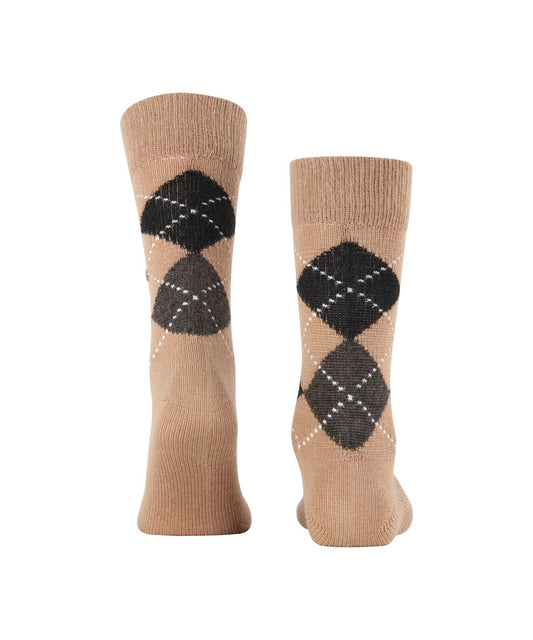 Preston Heren Sokken | Camel Navy Dark Green Diamond Check