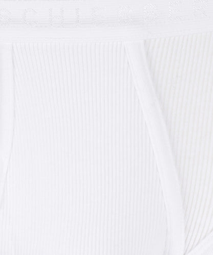 Sportslips mit Doppelripp-Details | Weiß