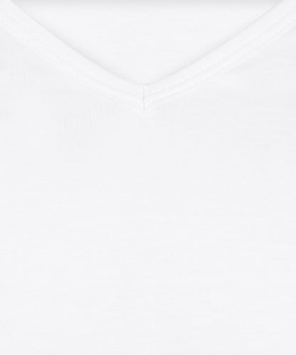 T-Shirt 2er-Pack, schmaler V-Ausschnitt | Weiß
