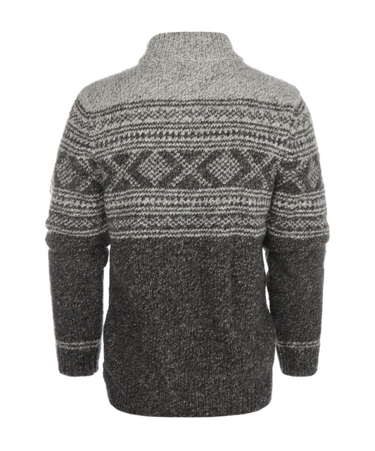 Fischerpullover mit hohem Reißverschluss | Grau
