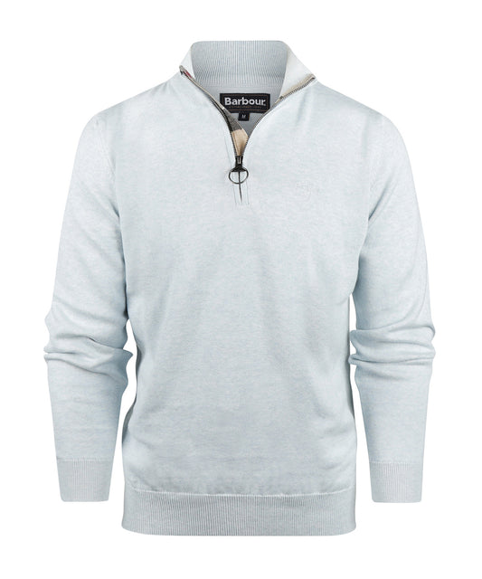 Barbour Baumwollpullover mit halbem Reißverschluss | Blau