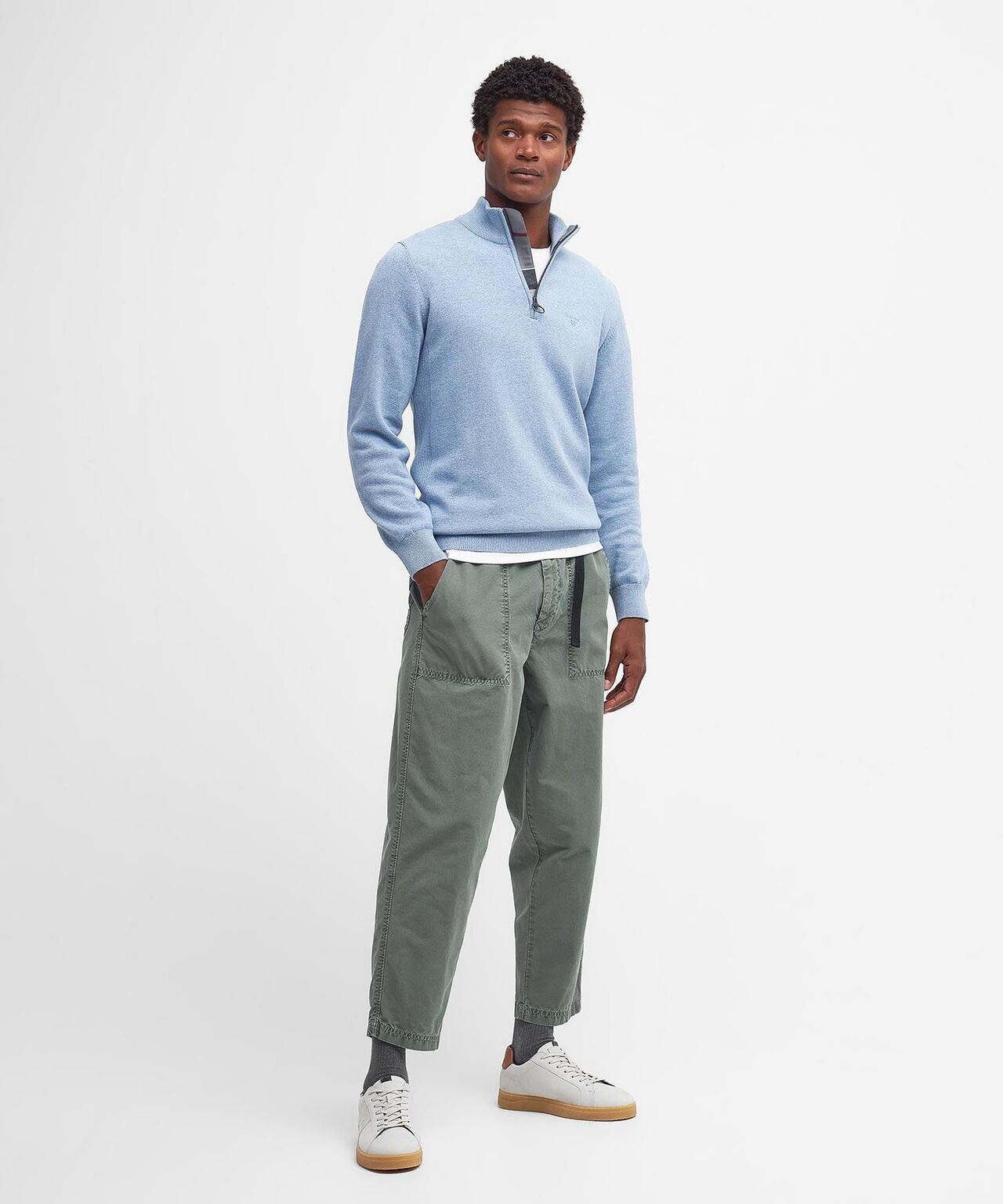 Cotton Half Zip | Ocean Sky