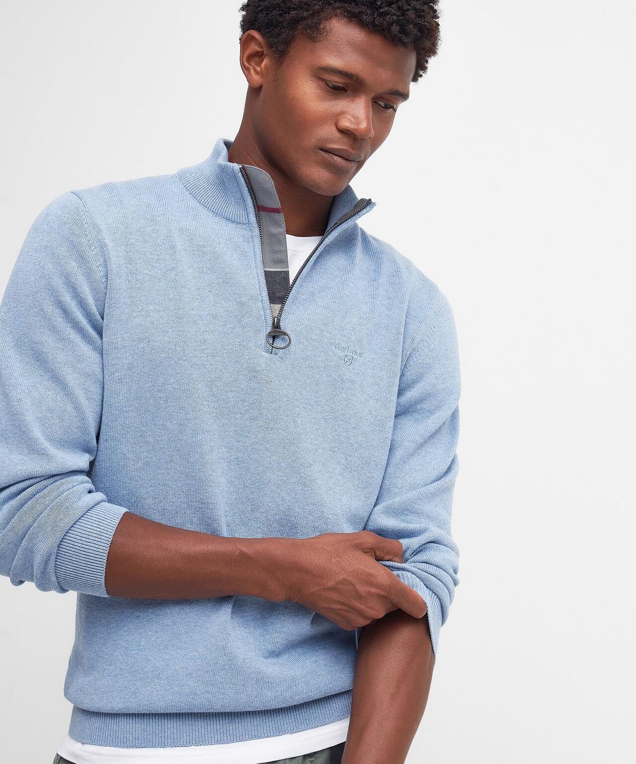Cotton Half Zip | Ocean Sky