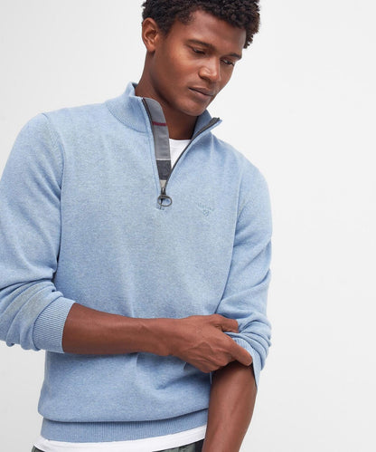 Cotton Half Zip | Ocean Sky
