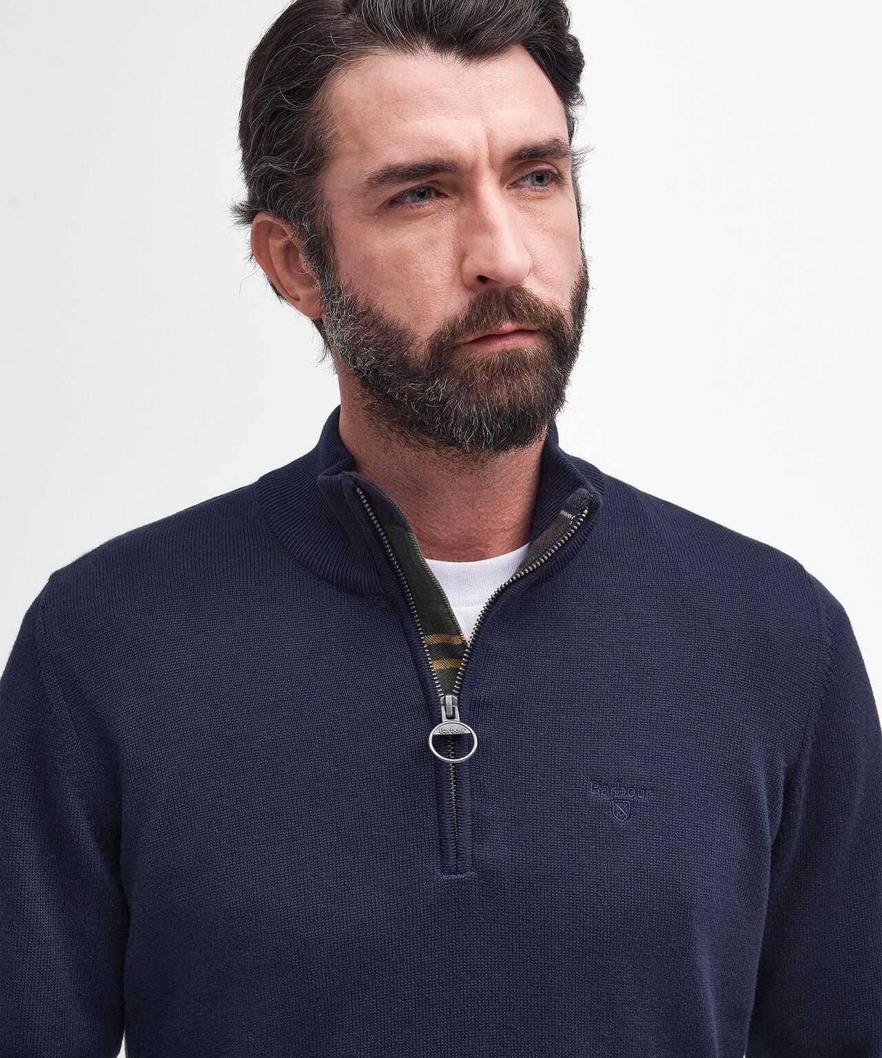 Cotton Half Zip | Navy