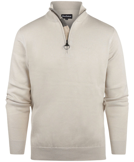 Barbour Baumwollpullover mit halbem Reißverschluss | Beige