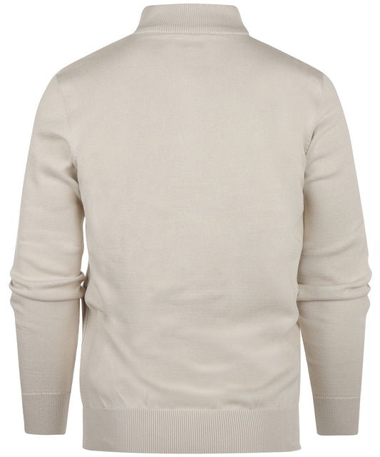 Barbour Baumwollpullover mit halbem Reißverschluss | Beige