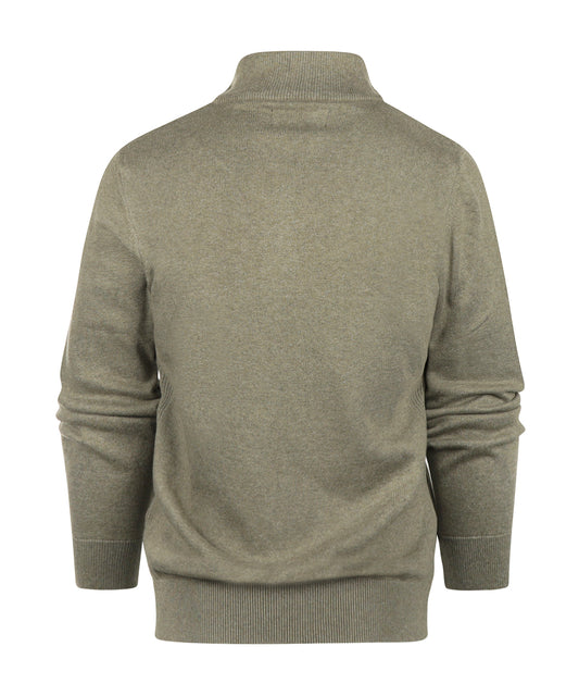 Barbour Baumwollpullover mit halbem Reißverschluss | Grün