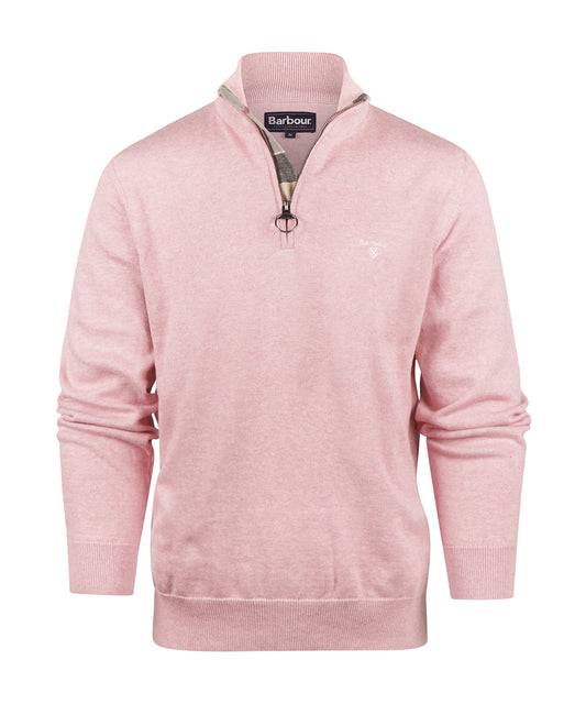 Barbour Baumwollpullover mit halbem Reißverschluss | Rosa