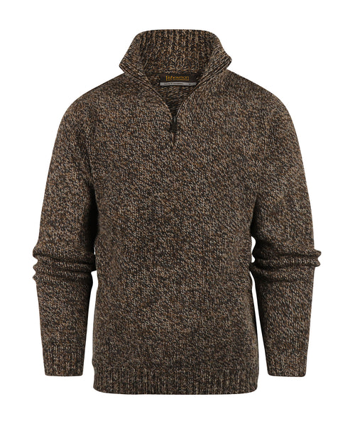 Fisherman Zip-up Sweater | Brown
