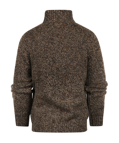 Fisherman Zip-up Sweater | Brown