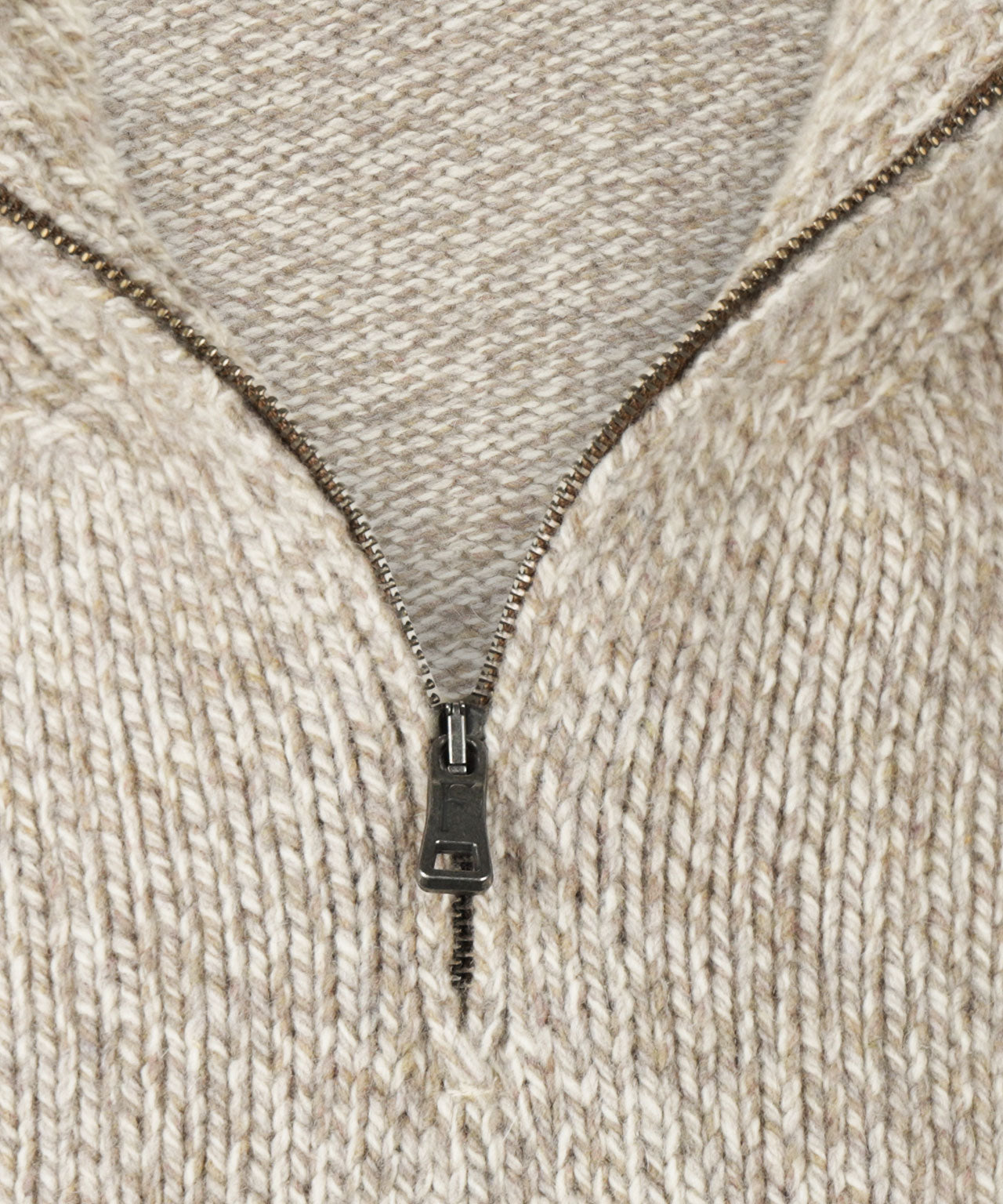 Fisherman Zip-up Sweater | Brown