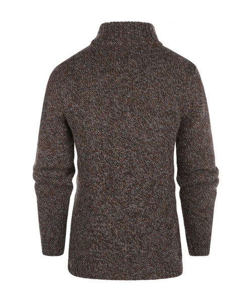 Fisherman Zip-up Sweater | Brown