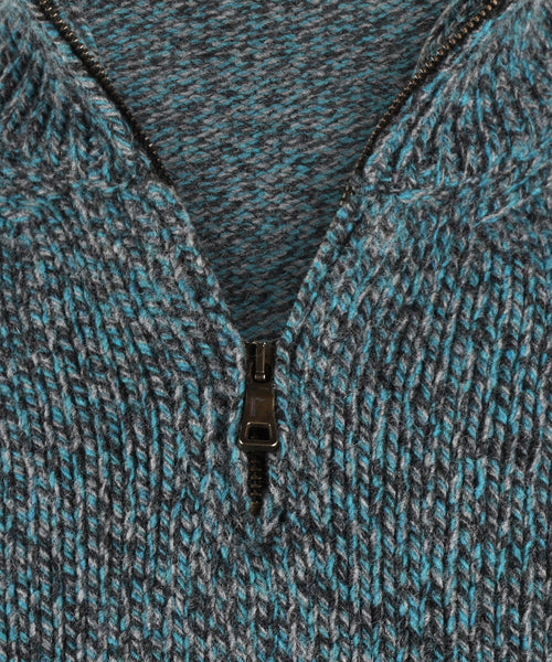 Fisherman Zip-up Sweater | Green