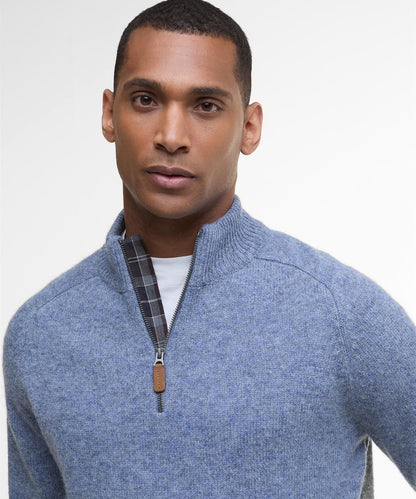 Barbour Talder Half Zip Strickpullover | Blau