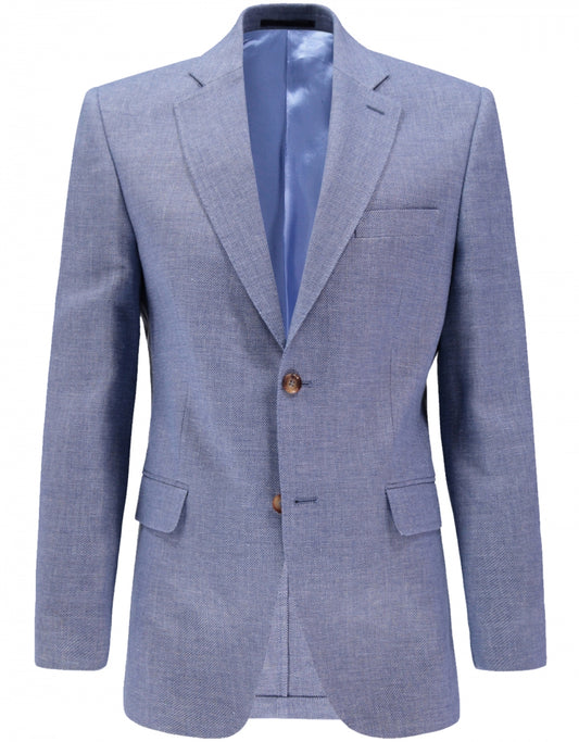 Blazer aus Leinen-Woll-Mischgewebe | Blau