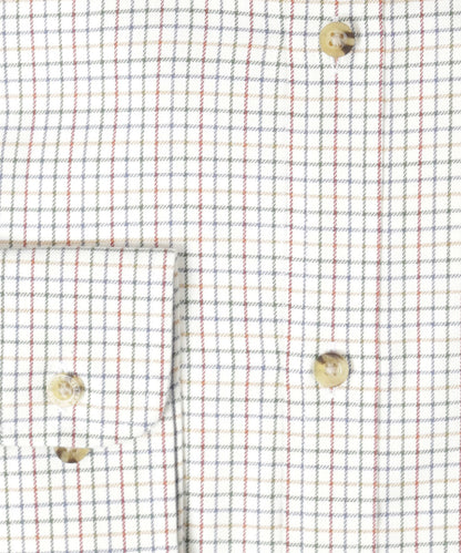 Shirt | Wit mini ruit Rood/Groen/Blauw/Oranje