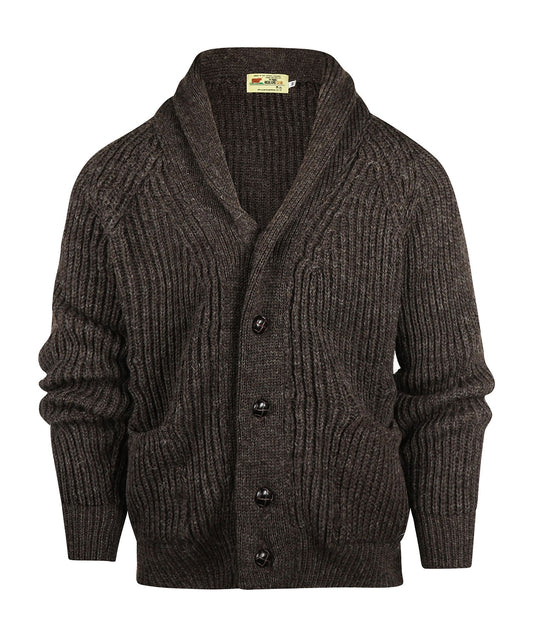 Swaledale-Knopfstrickjacke | Braun
