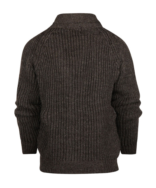 Swaledale-Knopfstrickjacke | Braun