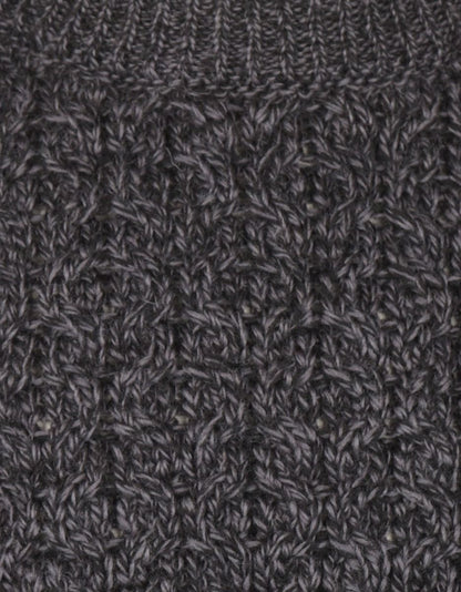 Aran round neck sweater | Anthracite Grey