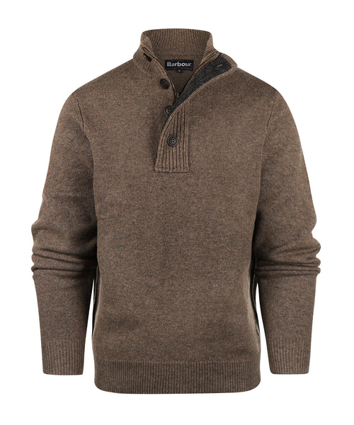 Pullover met rits en knoopsluiting | Bruin