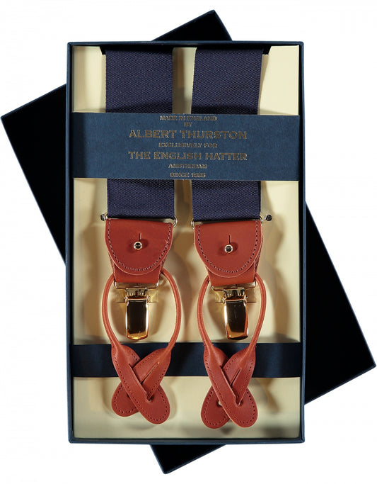 2-in-1-Hosenträger mit Clips und Riemen | Marineblau