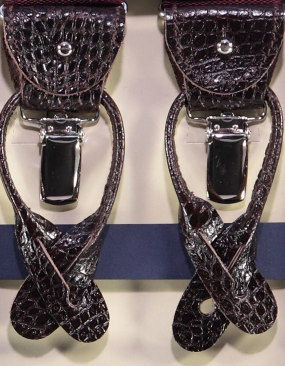 2-in-1-Zahnspange mit Clips und Riemen | Bordeauxrot